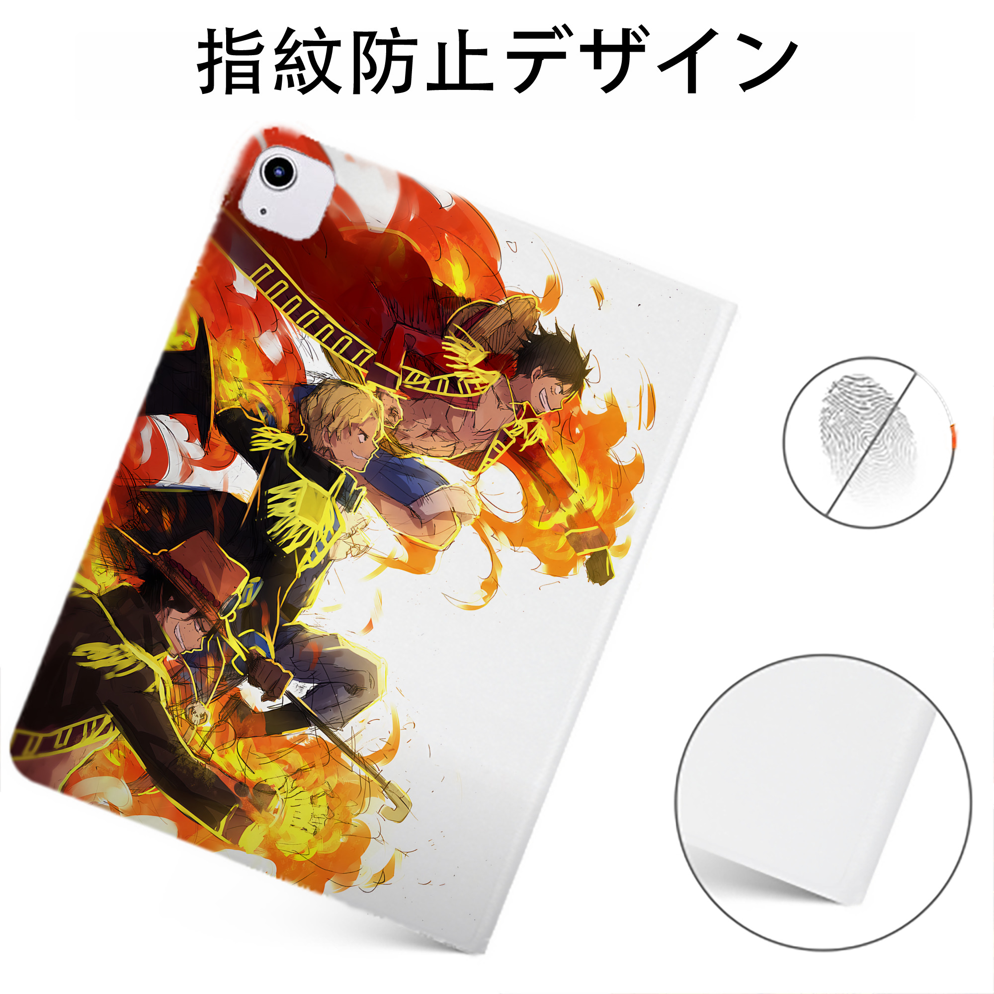 （画像用） ワンピース ONE PIECE IPadケース ペンホルダー付き ブックスタイルデザイン
